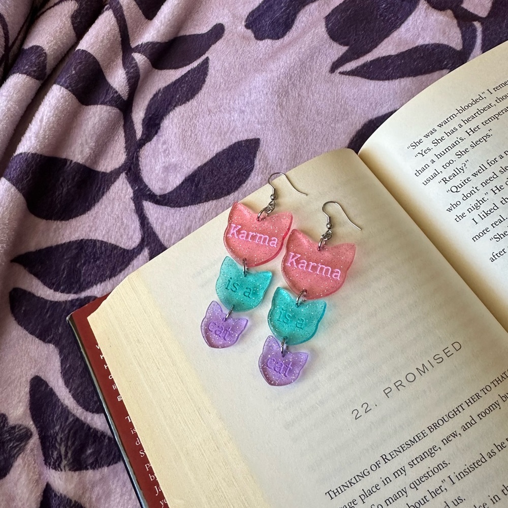 Taylor Swift Karma is a Cat Earrings